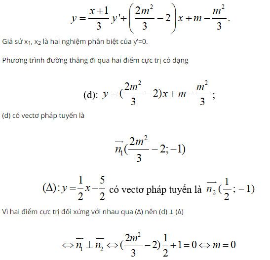 Trắc nghiệm Toán 12 chương 1: Cực trị của hàm số