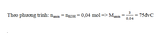 Xác định công thức phân tử Amin, Amino Axit dựa vào phản ứng với axit