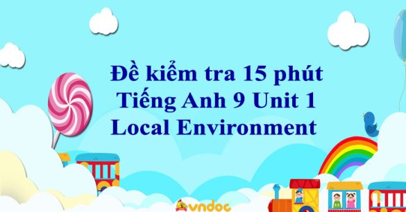 Đề kiểm tra 15 phút Tiếng Anh 9 Unit 1 Local Environment