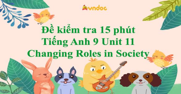 Đề kiểm tra 15 phút Tiếng Anh 9 Unit 11 Changing Roles in Society