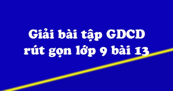 Giải bài tập SGK Giáo dục công dân 9 bài 13