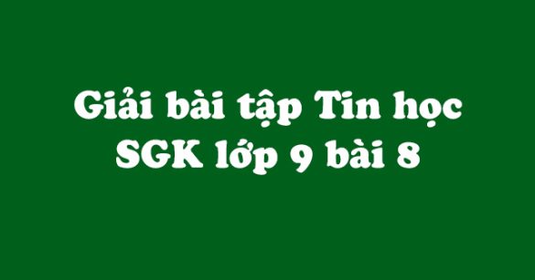 Giải bài tập SGK Tin học 9 bài 8