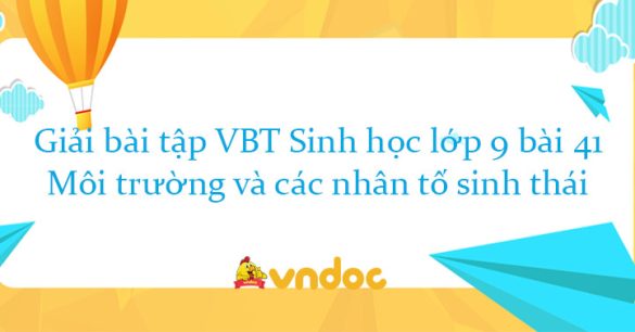 Giải bài tập VBT Sinh học lớp 9 bài 41: Môi trường và các nhân tố sinh thái