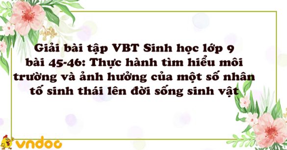 Giải VBT Sinh học 9 bài 45-46: Thực hành tìm hiểu môi trường và ảnh hưởng của một số nhân tố sinh thái lên đời sống sinh vật