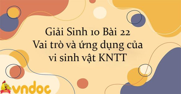 Giải Sinh 10 Bài 22: Vai trò và ứng dụng của vi sinh vật KNTT