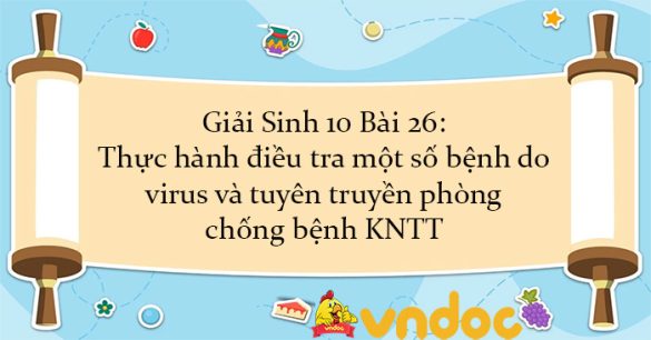 Giải Sinh 10 Bài 26: Thực hành điều tra một số bệnh do virus và tuyên truyền phòng chống bệnh KNTT