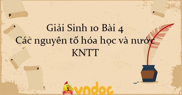 Giải Sinh 10 Bài 4: Các nguyên tố hóa học và nước KNTT