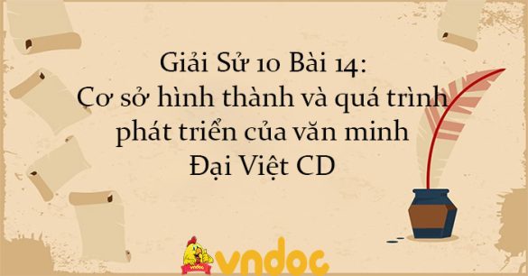 Giải Sử 10 Bài 14: Cơ sở hình thành và quá trình phát triển của văn minh Đại Việt CD