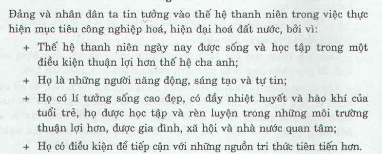 Lý thuyết GDCD lớp 9 bài 11: Trách nhiệm của thanh niên trong sự nghiệp công nghiệp hóa, hiện đại hóa đất nước