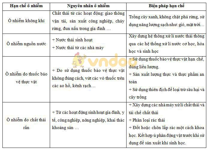 Lý thuyết Sinh học lớp 9 bài 54: Ô nhiễm môi trường