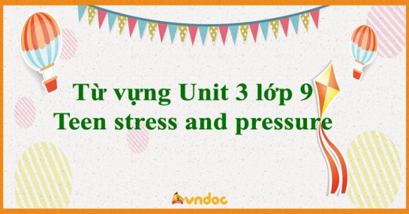 Từ vựng Unit 3 lớp 9 Teen stress and pressure