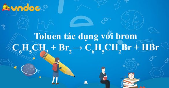 C6H5CH3 + Br2 → C6H5CH2Br + HBr