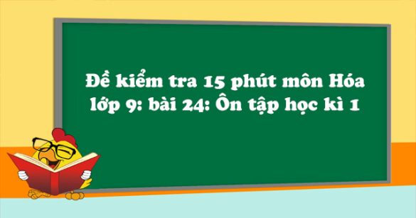 Đề kiểm tra 15 phút Hóa học lớp 9 bài 24