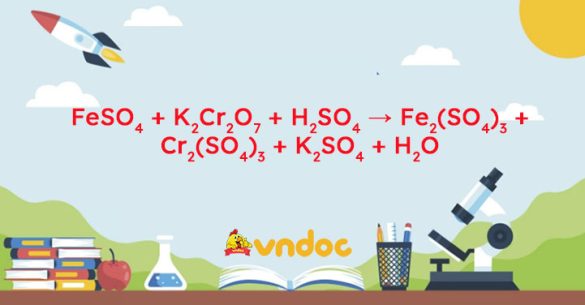 FeSO4 + K2Cr2O7 + H2SO4 → Fe2(SO4)3 + Cr2(SO4)3 + K2SO4 + H2O