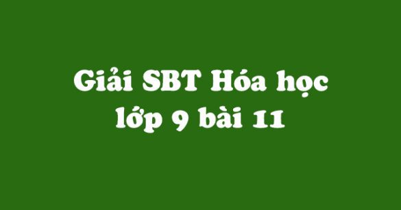 Giải Sách bài tập Hóa học 9 bài 11