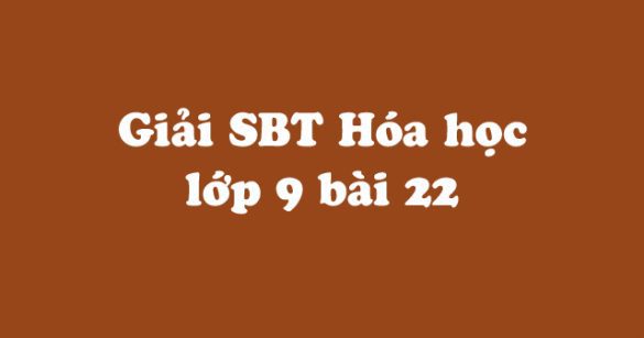 Giải Sách bài tập Hóa học 9 bài 22