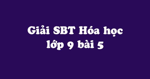 Giải SBT Hóa 9 bài 5