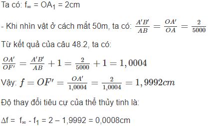 Giải bài tập SBT Vật lý lớp 9 bài 48: Mắt