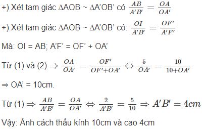 Giải bài tập SBT Vật lý lớp 9 bài 51: Bài tập quang hình học