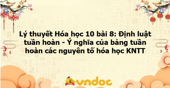 Lý thuyết Hóa học 10 bài 8 KNTT