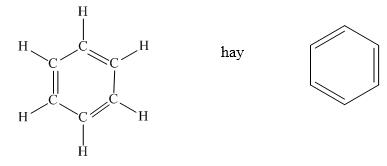 Công thức cấu tạo của benzen