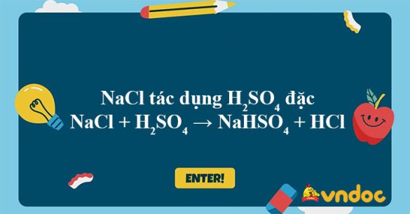 NaCl + H2SO4 → NaHSO4 + HCl