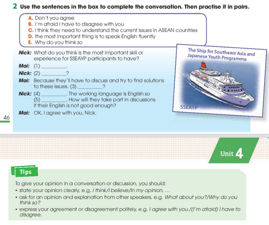 Tiếng Anh 11 Global Success Unit 4 Speaking