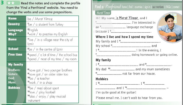 Tiếng Anh 7 Friends Plus Workbook Unit 1 Writing