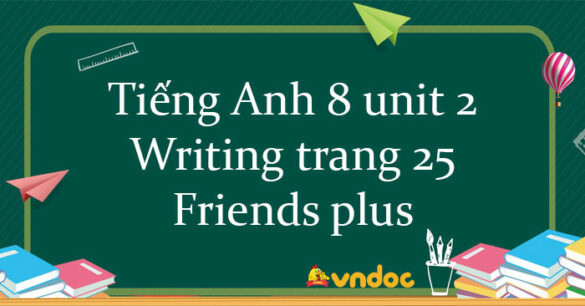 Tiếng Anh 8 unit 2 Writing trang 25 Friends plus