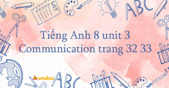 Tiếng Anh 8 unit 3 Communication trang 32 33