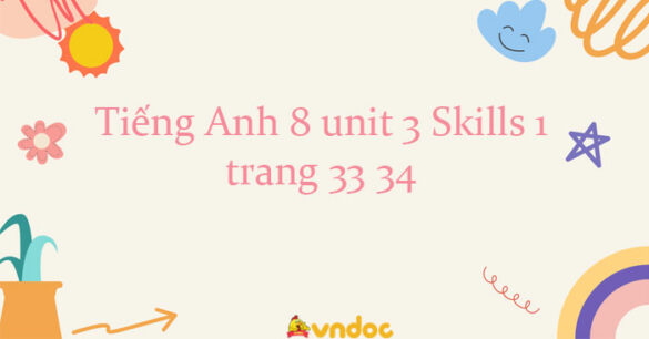 Tiếng Anh 8 unit 3 Skills 1 trang 33 34