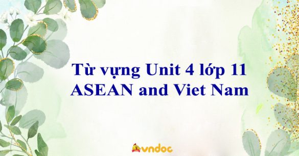 Từ vựng Unit 4 lớp 11 ASEAN and Viet Nam