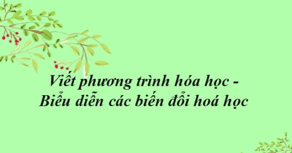 Viết phương trình hóa học - Biểu diễn các biến đổi hoá học