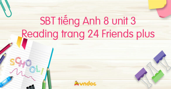 Workbook tiếng Anh 8 unit 3 Reading trang 24 Friends plus