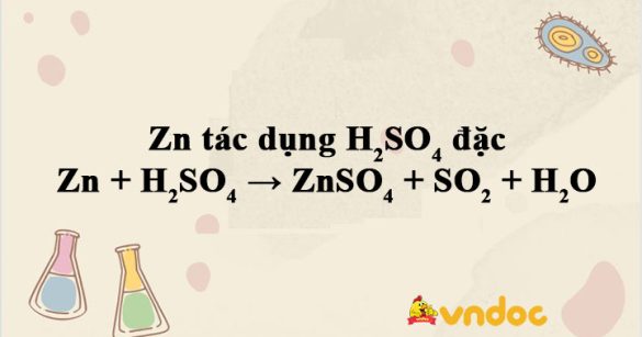 Zn + H2SO4 → ZnSO4 + SO2 + H2O