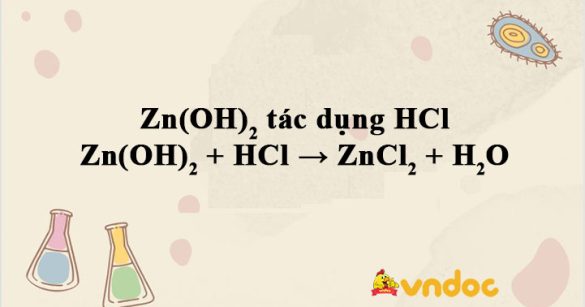 Zn(OH)2 + HCl → ZnCl2 + H2O