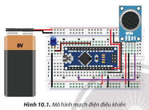 Em hãy xác định mô đun cảm biến và mạch điện điều khiển có trong Hình 10.1.