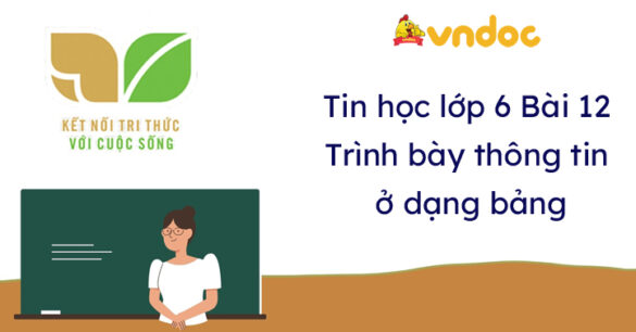 Tin học 6 Bài 12 Trình bày thông tin ở dạng bảng