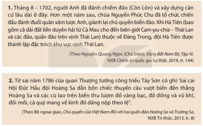 Lịch sử và Địa lý 8 Kết nối tri thức vấn đề chung 2