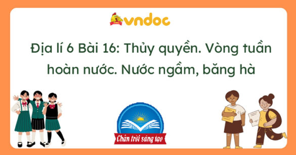 Địa lí 6 Bài 16 Thủy quyền. Vòng tuần hoàn nước. Nước ngầm, băng hà