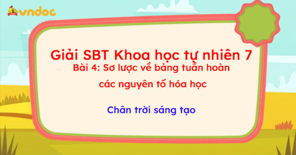 Giải SBT Khoa học tự nhiên 7 Bài 4: Sơ lược về bảng tuần hoàn các nguyên tố hóa học CTST