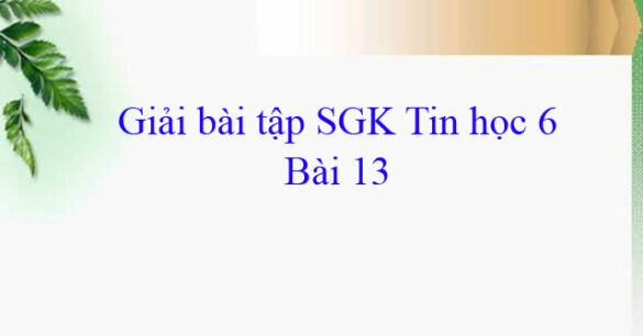 Giải bài tập SGK Tin học 6 bài 13: Làm quen với soạn thảo văn bản