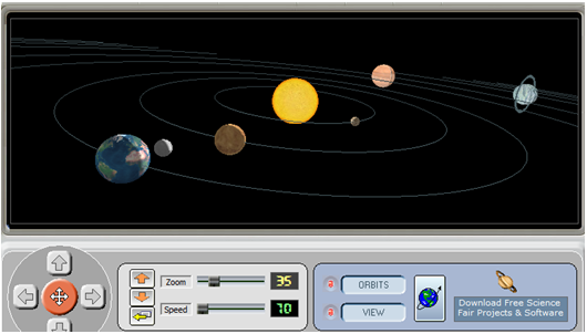 Giải bài tập SGK Tin học 6 bài 7: Quan sát hệ mặt trời