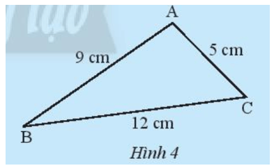 Hãy so sánh tổng độ dài hai cạnh của tam giác trong Hình 4 với độ dài cạnh còn lại