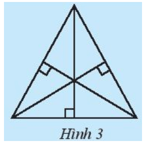 Vẽ một tam giác rồi dùng êke vẽ ba đường cao của tam giác ấy