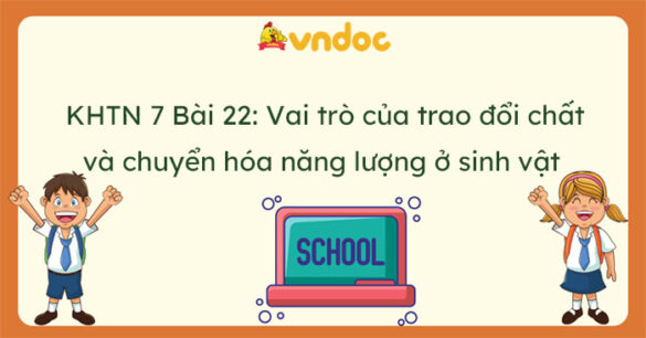 Khoa học tự nhiên 7 Bài 22: Vai trò của trao đổi chất và chuyển hóa năng lượng ở sinh vật CTST