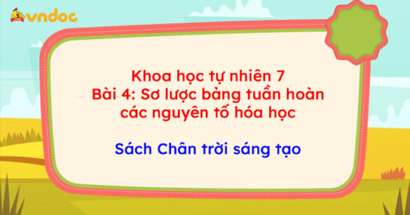 Khoa học tự nhiên 7 Bài 4: Sơ lược bảng tuần hoàn các nguyên tố hóa học CTST