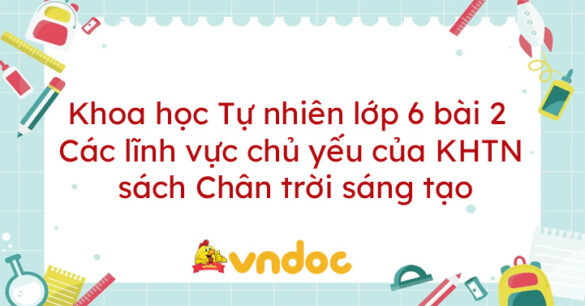 Khoa học tự nhiên lớp 6 bài 2 Các lĩnh vực chủ yếu của khoa học tự nhiên