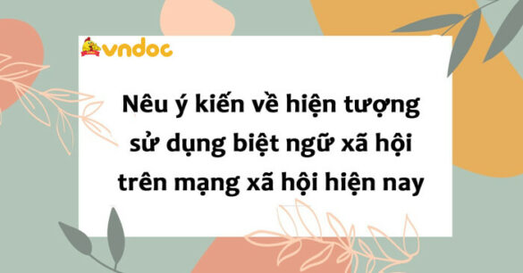 Nêu ý kiến về hiện tượng sử dụng biệt ngữ xã hội trên mạng xã hội hiện nay lớp 8