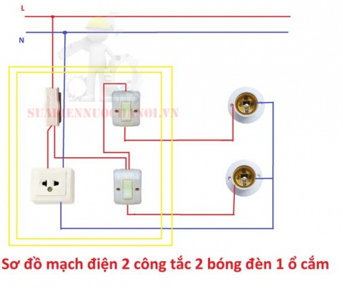 Hãy kể tên một số mạch điện sử dụng công tắc nổi, công tắc âm tường để bật, tắt tải bằng tay.